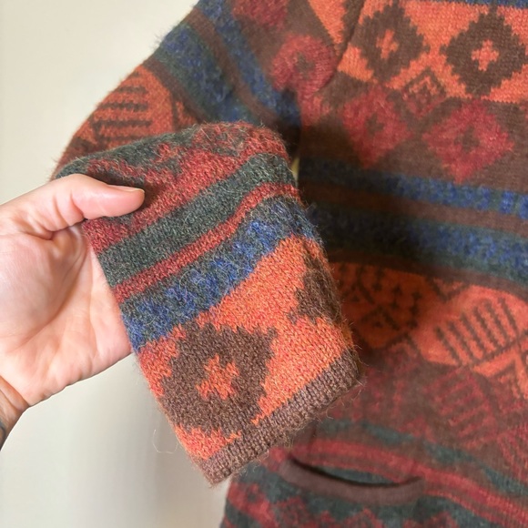 Orvis Alpaca Blanket Stripe Jacquard Cardigan Size M - Picture 5 of 12